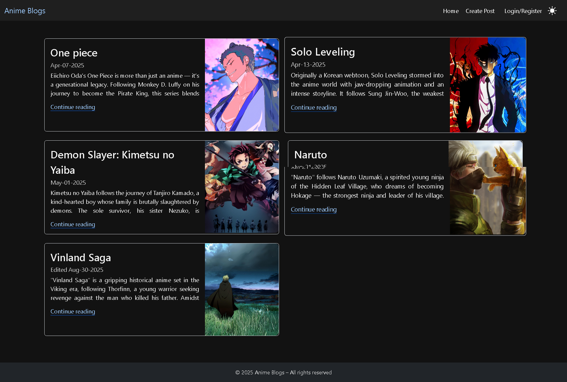 Blog Web App Screenshot