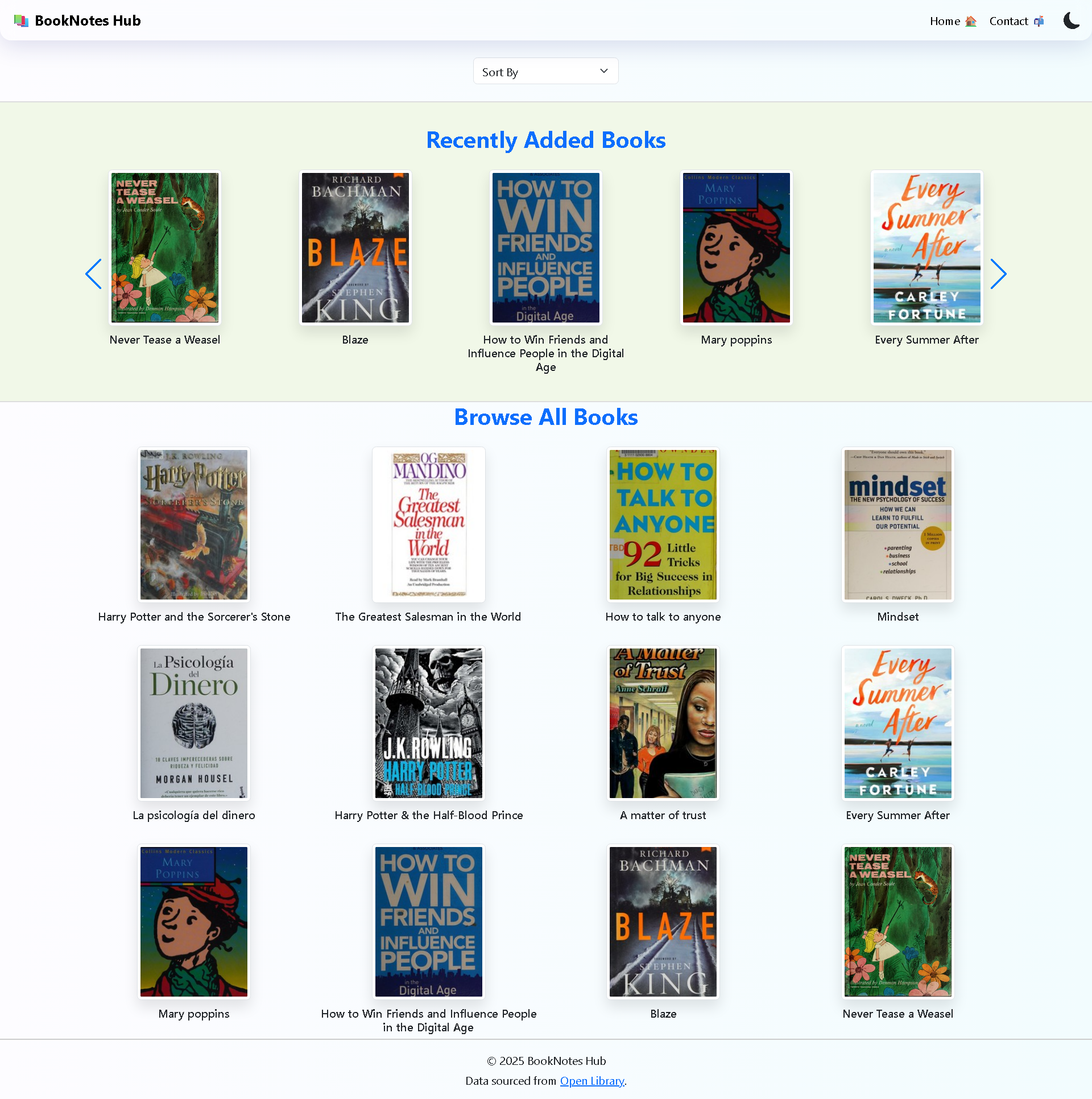Book Notes Hub Screenshot